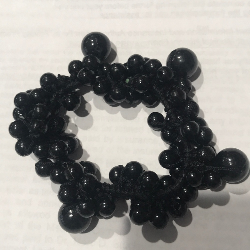 Black stretchy beaded bracelet